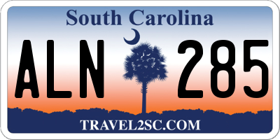 SC license plate ALN285