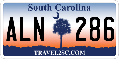 SC license plate ALN286
