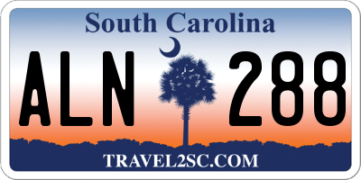 SC license plate ALN288