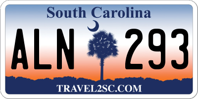 SC license plate ALN293