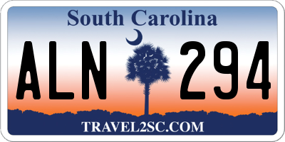 SC license plate ALN294