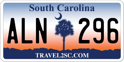 SC license plate ALN296