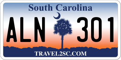 SC license plate ALN301