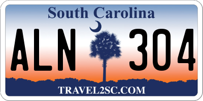 SC license plate ALN304