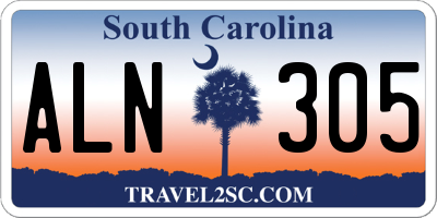 SC license plate ALN305