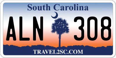 SC license plate ALN308
