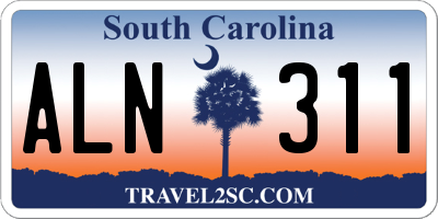 SC license plate ALN311