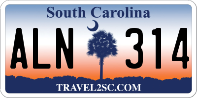 SC license plate ALN314