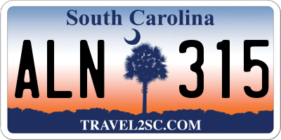 SC license plate ALN315