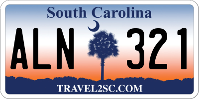 SC license plate ALN321