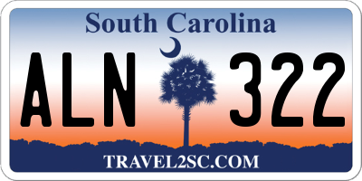 SC license plate ALN322