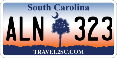 SC license plate ALN323