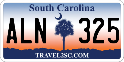 SC license plate ALN325
