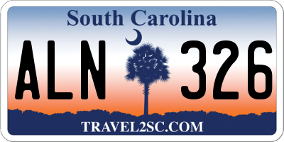 SC license plate ALN326