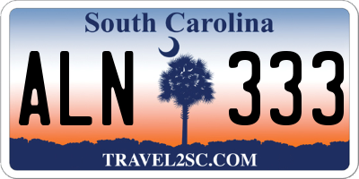 SC license plate ALN333