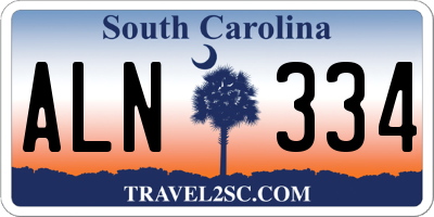 SC license plate ALN334