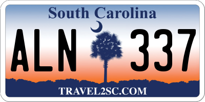 SC license plate ALN337