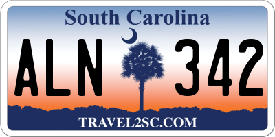 SC license plate ALN342