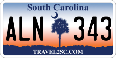 SC license plate ALN343