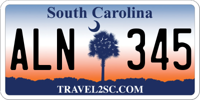 SC license plate ALN345