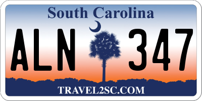 SC license plate ALN347