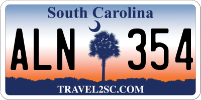 SC license plate ALN354