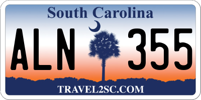 SC license plate ALN355