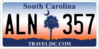 SC license plate ALN357