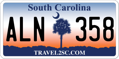 SC license plate ALN358