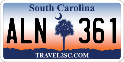 SC license plate ALN361