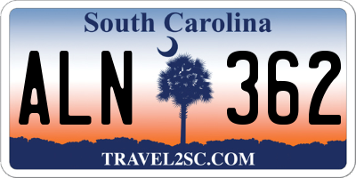 SC license plate ALN362