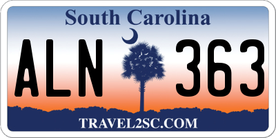 SC license plate ALN363
