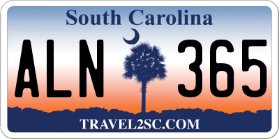 SC license plate ALN365