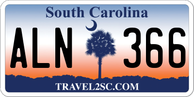 SC license plate ALN366