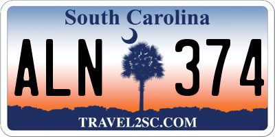 SC license plate ALN374