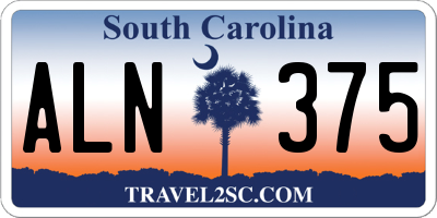 SC license plate ALN375