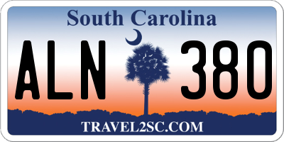 SC license plate ALN380
