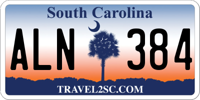 SC license plate ALN384