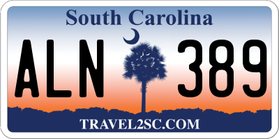 SC license plate ALN389