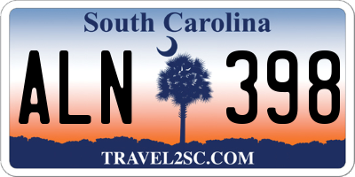 SC license plate ALN398