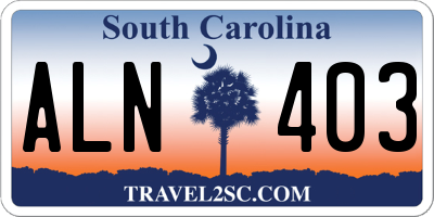 SC license plate ALN403