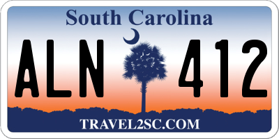 SC license plate ALN412