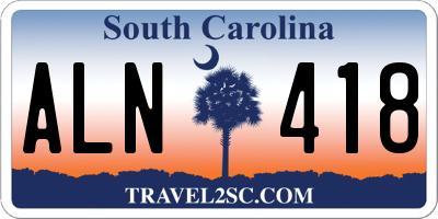 SC license plate ALN418