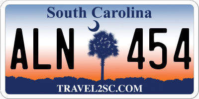 SC license plate ALN454