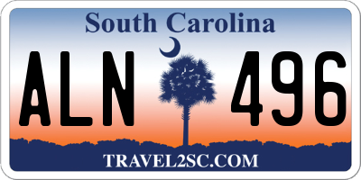 SC license plate ALN496