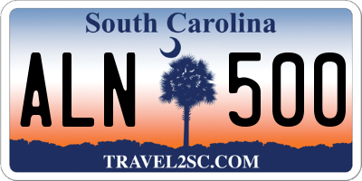 SC license plate ALN500