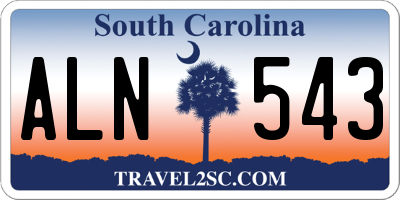 SC license plate ALN543