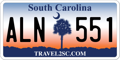 SC license plate ALN551