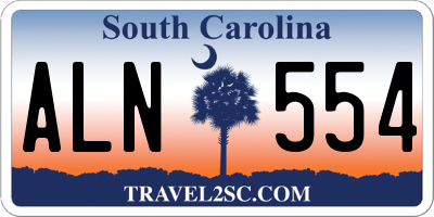 SC license plate ALN554