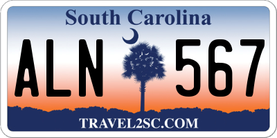 SC license plate ALN567